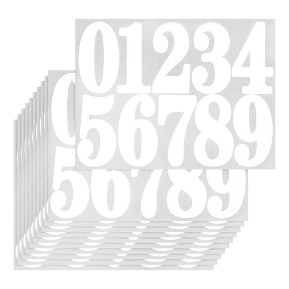 Uxcell Mailbox Numbers for Outside, 10 Sheets 3 Inch Waterproof Vinyl Numbers Stickers Self Adhesive Decals, White
