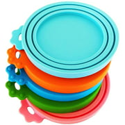 HTB Pet Can Covers/Universal BPA Free & Dishwasher Safe/Silicone Pet Food Can Lid Covers for Pets Dogs Cats - 5 Pack