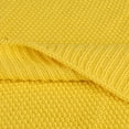 thumbnail image 4 of Unique Bargains Pure Cotton Soft Cable Knit Throw Blanket Yellow 59" x 78", 4 of 7