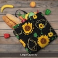 thumbnail image 5 of Wukai Flower (2) Print Reusable Grocery Bag Shopping Bags with Zipper Shoulder Shopping Handle Bag Suitable for Outdoor Convenient Daily Bag, 5 of 8