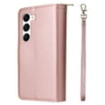 thumbnail image 3 of SaniMore for Samsung Galaxy S23 Plus Case, 3 in 1 Zipper Purse Cover + Card Slots +  Kickstand + Detachable Lanyard Comprehensive Protective Shockproof Anti-drop Shell For Galaxy S23 Plus, Rosegold, 3 of 8