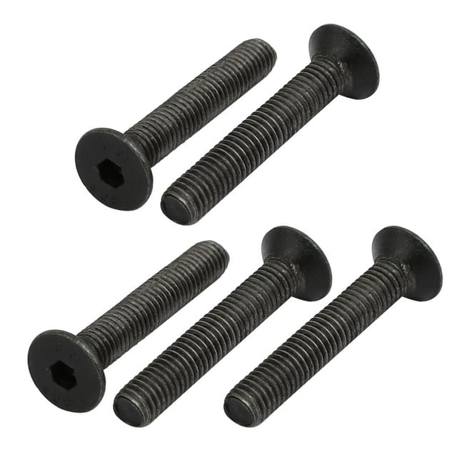 Unique Bargains 5pcs M5x30mm Flat Countersunk Head Hex Socket Left Hand Thread Bolt DIN7991