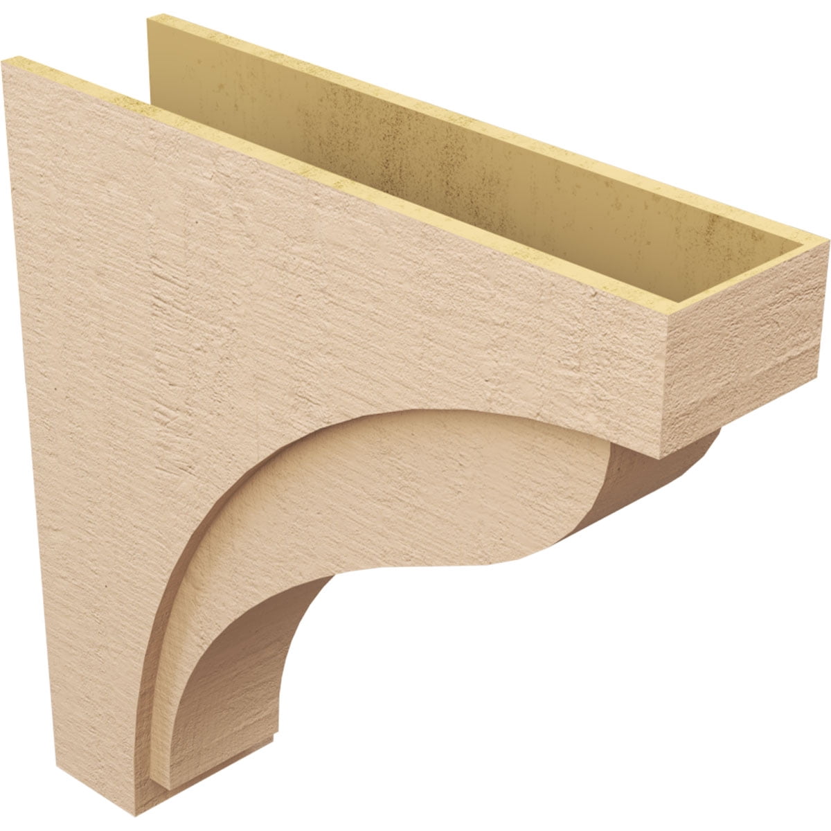 9"W x 36"D x 36"H Thin Helena Rough Cedar Woodgrain TimberThane Corbel, Primed Tan