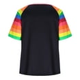 thumbnail image 2 of Plus Size Summer Tops for Women Floral Printed T-shirts Loose Fit Casual V Neck Blouse S-5XL Graphic Tees (XL, Red|Rainbow), 2 of 5