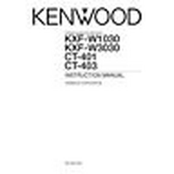 Instruction Manual ONLY for Kenwood CT-401 Cassette Player Owners Instruction Manual REPRINT