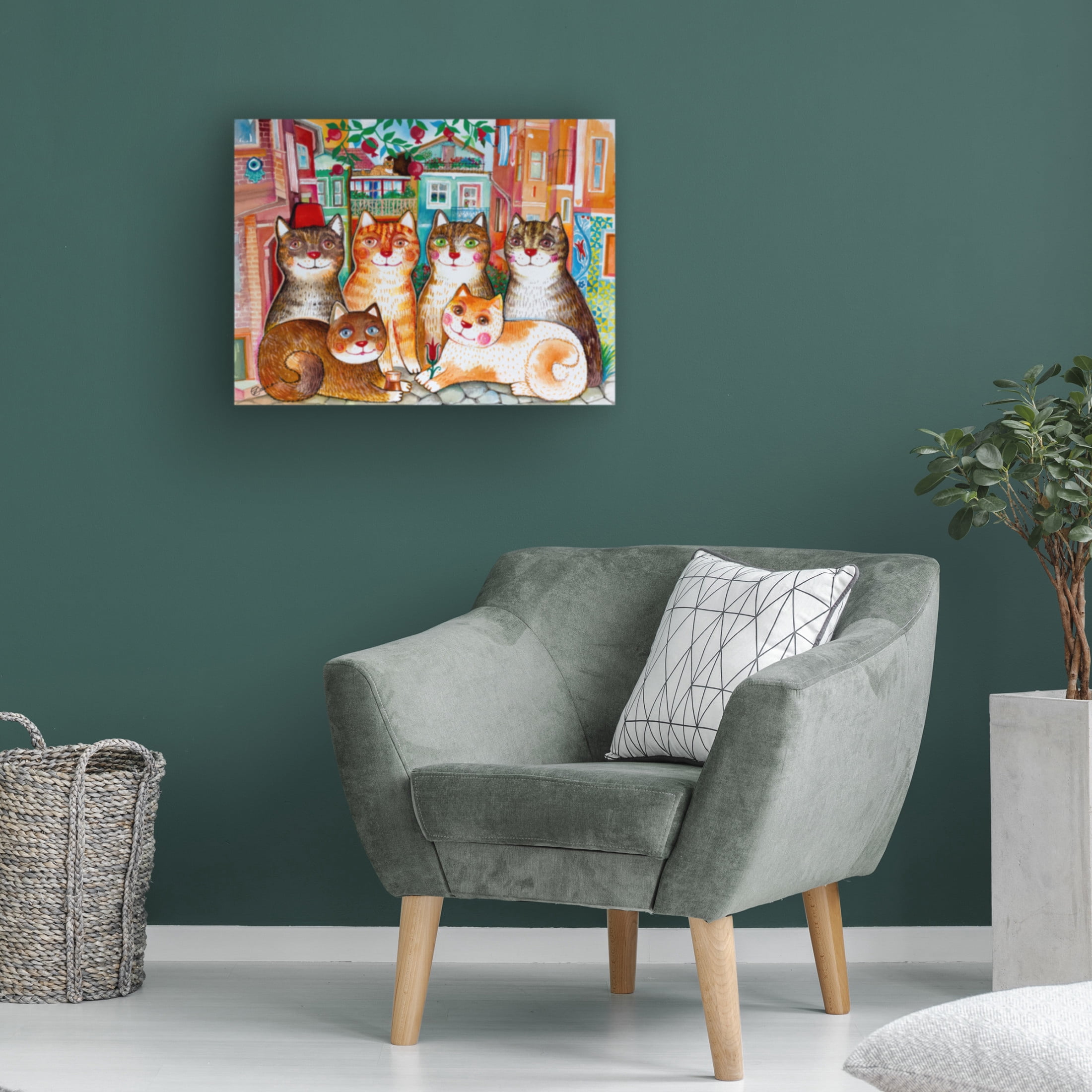 Canvas Wall Art - Oxana Zaika 'Cats Of Istanbul Turkey' Wall Art for Living Room, Bedroom, or Office Décor by Trademark Fine Art - 19 x 14 Inches