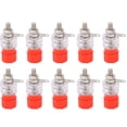 thumbnail image 2 of Poste de enlace de terminal de 30Vac‑60Vdc, 10 piezas Conector tipo banana de terminal de alimentación Tornillo de cobre de 4 mm/0,2 pulg. Material de aleación de zinc transparente Poste(Rojo), 2 of 8