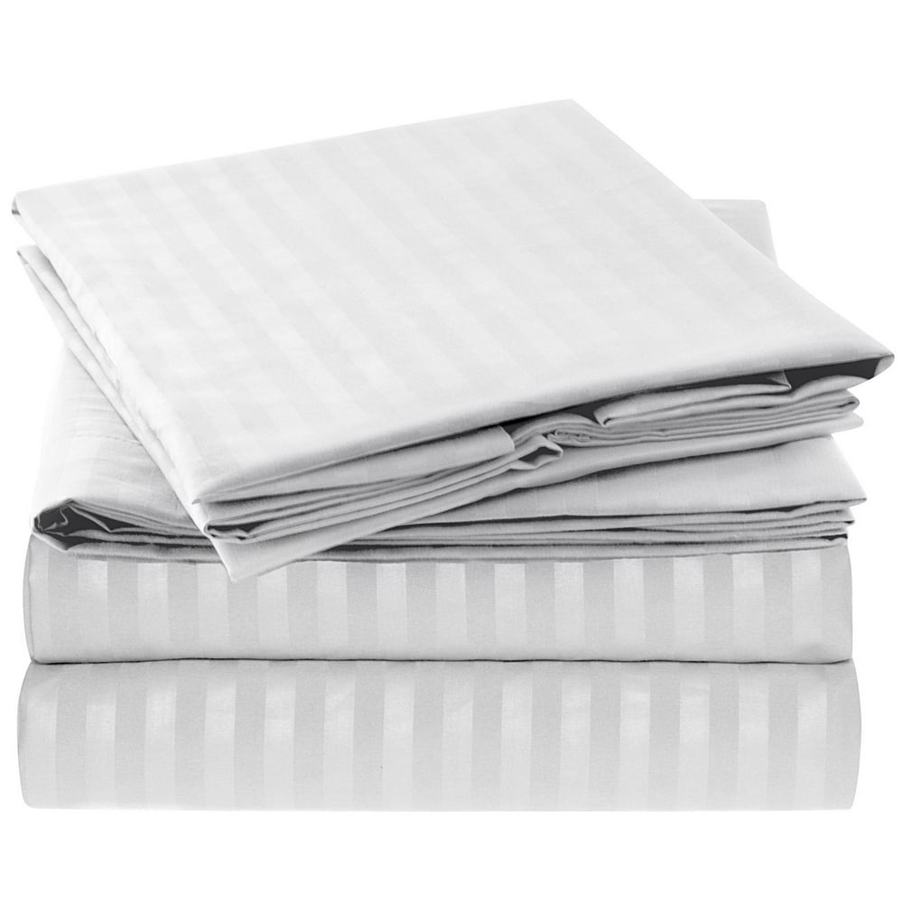 Mellanni Striped Bed Sheet Set, Brushed Microfiber 1800 Bedding