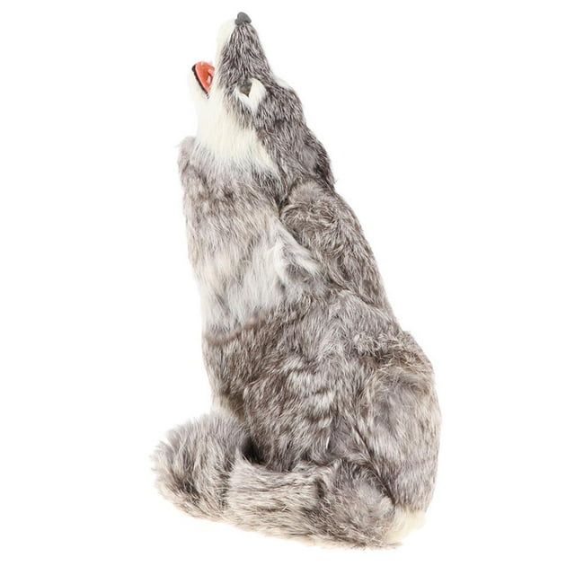 rugiente modelo de juguete animal de simulación de juguete decoración para hogar arte coleccionables Hugo Estatua de lobo realista
