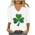 thumbnail image 2 of St Patrick's Day Top Women, 3/4 Sleeve T Shirt, V Neck Blouses Women's Fashion St. Patrick's Day Printed Tops V-Neck Casual 3/4 Sleeved Long Sleeved Tops Blouse, 2 of 4