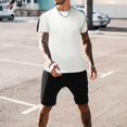 thumbnail image 2 of Vedolay Short Sets Men Mens Casual Polo Shirt and Shorts Sets Two Piece Summer Set for Men,Gray L, 2 of 4