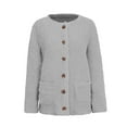 thumbnail image 2 of Fangasis Ladies Outwear Long Sleeve Jacket Cardigan Coat Women Loose Fluffy Party Light Grey M, 2 of 6