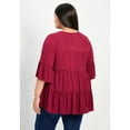 thumbnail image 2 of Avenue Women's Plus Size Amy Tiered Bell Sleeve Blouse, 2 of 2