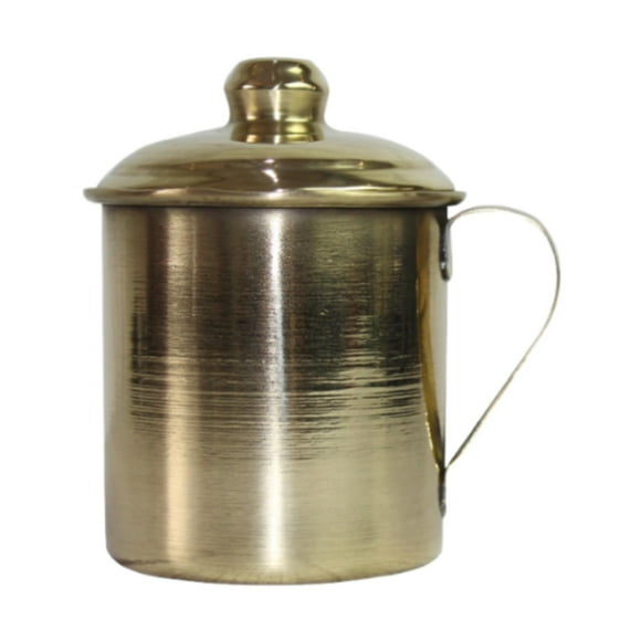 Taza de té de bronce hecha a mano, taza de café de bronce con asa de tapa, taza de bronce hecha a mano para boda, cocina, casa de té y café