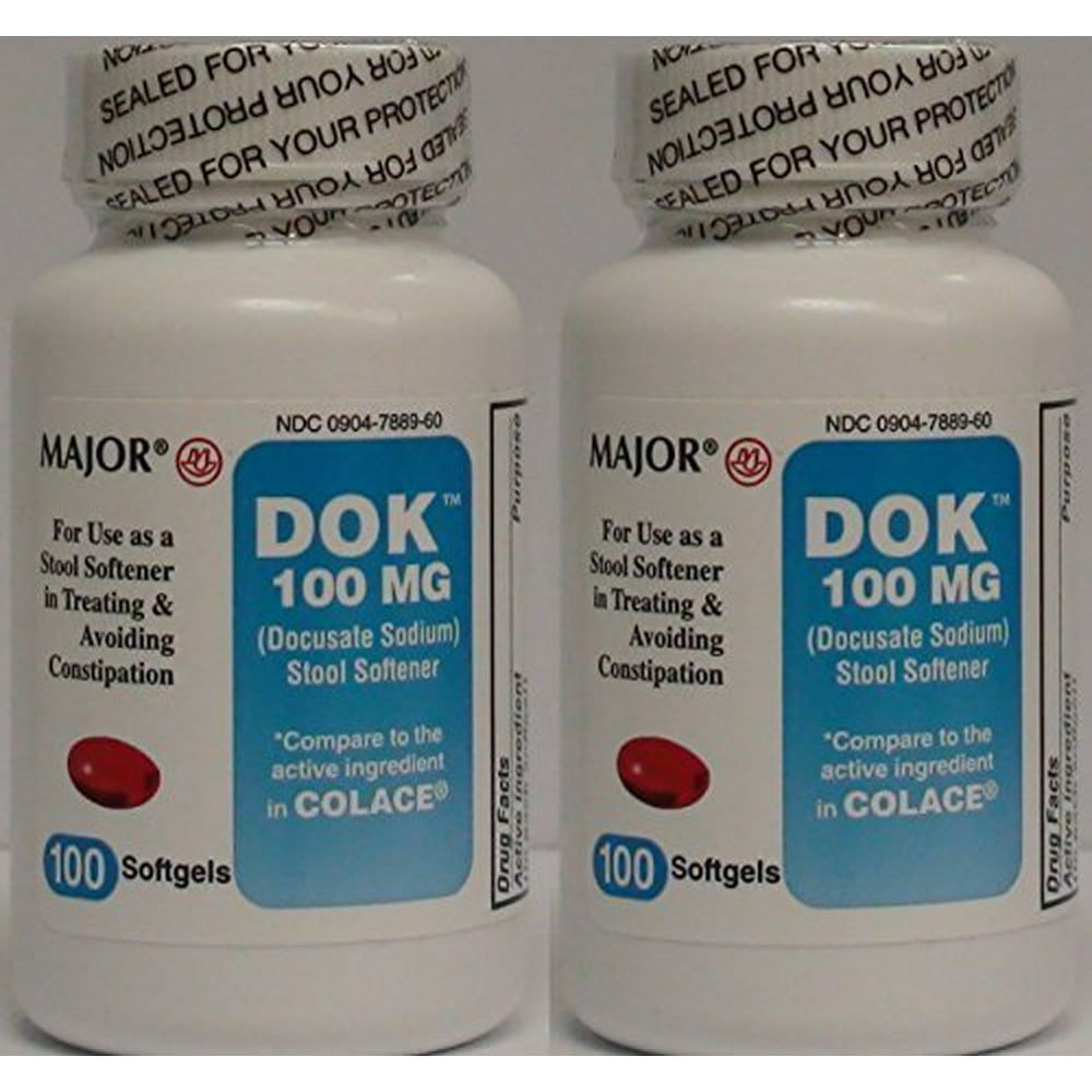 Major Docusate Sodium 100 mg Softgels 100/btl (Pack of 2)