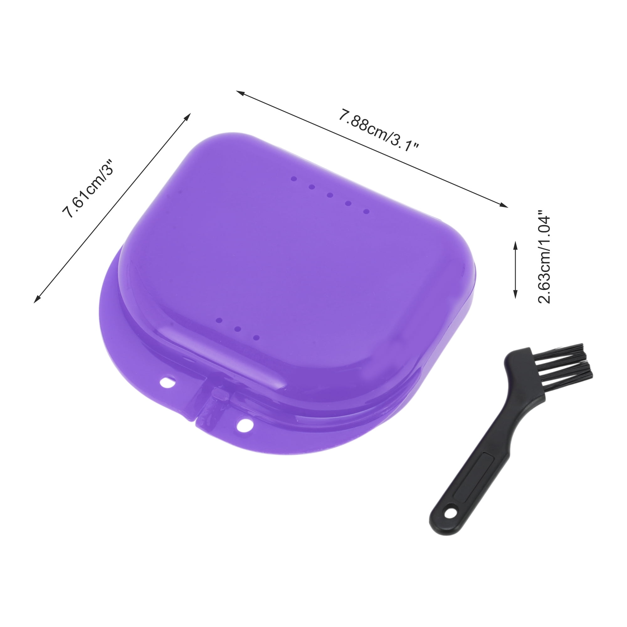 Unique Bargains Mini Braces Box with Brush 1 Set Purple