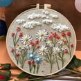thumbnail image 4 of YOUMAI Beginner Embroidery Kit With 20cm Hoop | DIY Hand Sewing Set For Flowers | Pre-Stamped Fabric, Thread & Needles Included | Easy Stitch Patterns | Home Decor Craft Gift For Adults, 4 of 9