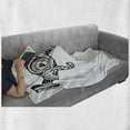 thumbnail image 5 of Aboriginal Soft Flannel Fleece Throw Blanket, Nature Themed Pattern with Abstract Ornamental Kangaroo, Cozy Plush for Indoor and Outdoor Use, 50" x 70", Charcoal Grey and White, by Ambesonne, 5 of 5