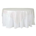 thumbnail image 1 of Sequin Table Cloth/Overlay Glitz Table Topper 72"X72" Square - Iridescent White for Wedding, Birthday Party, Shower, or Quinceanera, 1 of 5