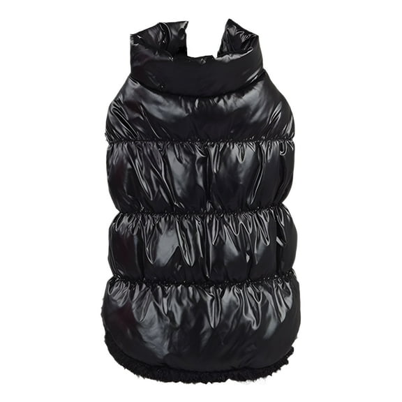 TELOLY 1Pcs Dog Coat,Polyester Dog Coats,Puppy Sweater,Black,Xs
