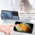 thumbnail image 4 of Allytech Card Holder Back Cover Case for Samsung Galaxy S21 Ultra, PU Leather TPU Hybrid Kickstand Anti-Scratch Shockproof Slim Vintage Phone Case for Galaxy S21 Ultra, Blue, 4 of 8