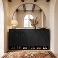 thumbnail image 4 of 24 Pair Shoe Storage Cabinet with Adjustable Shelves, Hidden Shoe Organizer for Entryway, Foyer, Hallway Ebony Black, 4 of 12