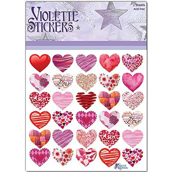 Violette Stickers Red Hearts