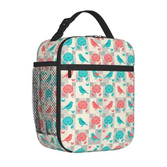Birds Lunch Bag Double Insulated Leakproof Lunch Box Tote Bag Cooler Lunch Organizer For Work Picnic Travel Camping