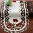 thumbnail image 2 of PENGXIANG Vintage Embroidered Rose Cutwork Tablecloths Oval Table Cover Table Cloth Wedding Party Decor Satin Fabric Tablecloth, 2 of 6
