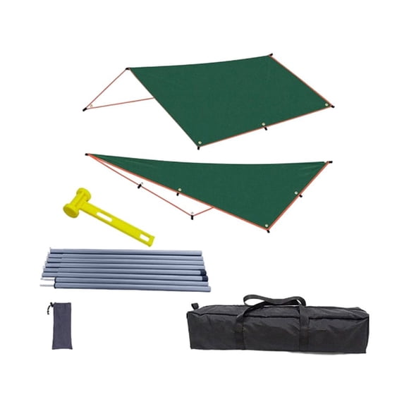 Soidarity Toldo Carpa Soporte seguro Cuerda de poste Carpas impermeables Refugio solar Toldo de fácil almacenamiento Playa al aire libre Picnic carpas Verde 3x4Conjunto de cortinas
