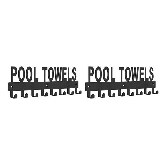 2X Pool Towel Rack Outdoor Wall Mount Towel Holder Towel Hooks for Bathroom Towel Hanger for Pool Area, Bathrobe Towel