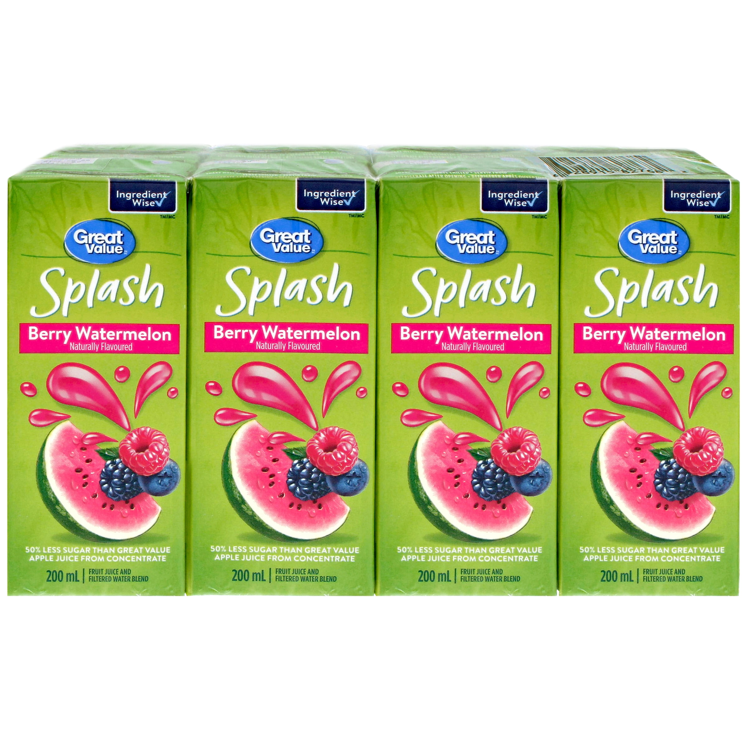 Berry Watermelon Great Value Splash, 8x200mL