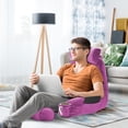 thumbnail image 7 of Nestl Reading Pillow, Extra Large Bed Rest Pillow with Arms – Premium Shredded Memory Foam TV Pillow, Detachable Neck Roll & Lumbar Support Pillow - Orchid Purple, 7 of 7