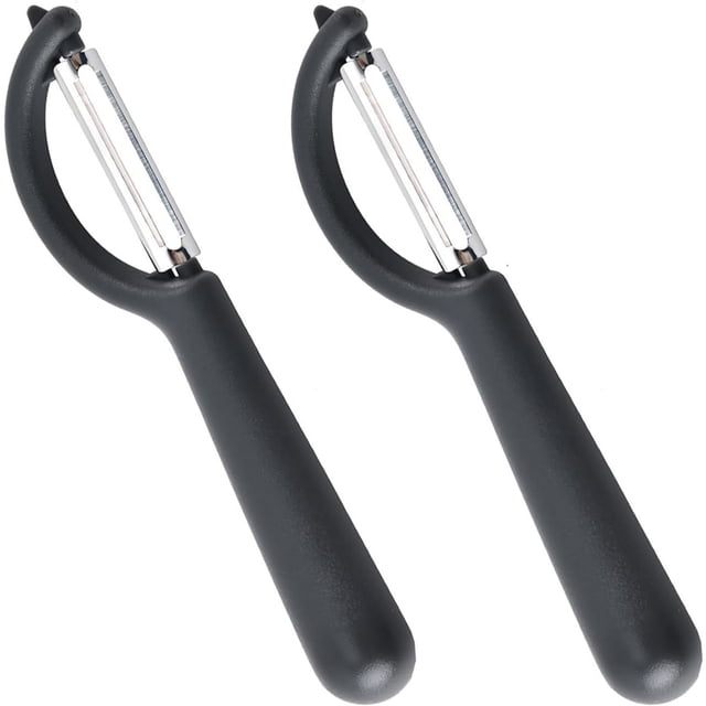 Pelador de verduras Dussdote - Pelador de acero inoxidable - Apto para patatas, zanahorias, verduras y frutas - Negro