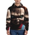 thumbnail image 2 of Lsque Chucky Pattern Casual Men's Hoodie,Hooded Sweatshirt with Kangaroo Pocket,Pullover Hoodie-3X-Large, 2 of 8