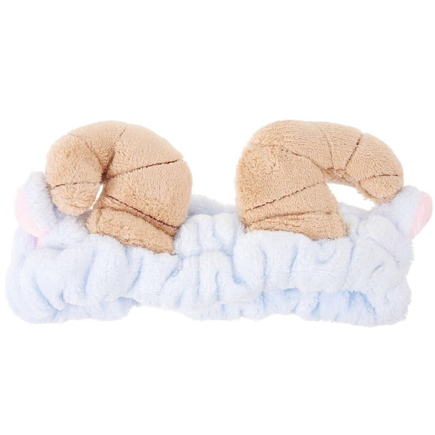 Elastic Headwrap Three-dimensional Horn Hair Band Cartoon Washing Makeup Shower Plush Hair Accessories (Light Blue)