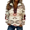 thumbnail image 3 of TaTaai Women St Patrick's Day Printed Color Block Half Zip Long Sleeve Collared Jacket Ladies Weekend Festival Outdoor Wear Soft Warm Versatile Stylish Top Gift, 3 of 8