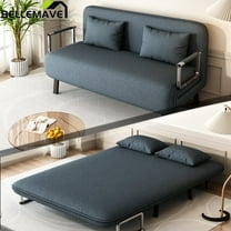 Bellemave 55'' Convertible Chair Bed,Tri-Fold Sofa Bed with Adjustable Backrest & Pillow,Leisure Chaise Lounge Couch with Sturdy Steel Frame for Home & Office,Comfortable Sleeper Chair(Blue)