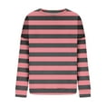 thumbnail image 4 of Tittly Sweatshirt for Women Womens Pullover Oversized Sweatshirt For Women Striped Pullover Crewneck Long Sleeve Shirts Crewneck Sweatshirts Women Graphic Sweatshirts for Women Pink S, 4 of 4
