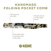 Kent 20T Handmade Folding Pocket Comb for Men, Fine Tooth Hair Comb Straightener for Everyday Grooming Styling Hair, Beard or Mustache, Use Dry or with Balms, Saw Cut, Made in England