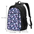 thumbnail image 4 of Yiaed Skull crystal flower Print Laptop Backpack,Business Travel Durable Laptops Backpack with USB Charging Port,Water Resistant College Computer Bag, 4 of 5