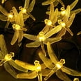 thumbnail image 2 of Guirnaldas de luces solares de 20 pies, 30 LED, en forma de libélula, impermeables, decoración de hadas, iluminación para interiores/exteriores, decoraciones navideñas para fiestas de Navidad en el, 2 of 4
