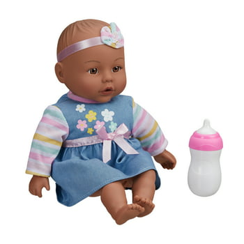 My Sweet Love Snuggle and Feed Time 12.5" Baby Doll, Dark Skin Tone, Blue Outfit