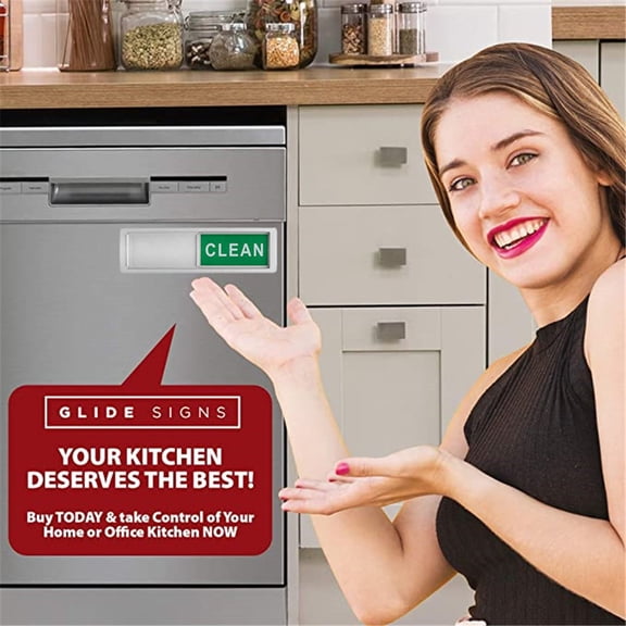 Clearance Under $ Dishwasher Clean/Dirty Indicator Magnet with Slider for Kitchens and Offices