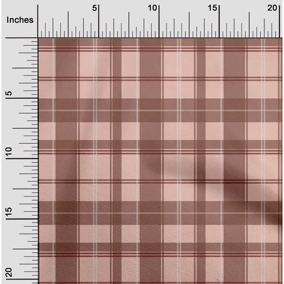 oneOone Viscose Chiffon Dark Rose Brown Fabric Madras Check Sewing Fabric By The Yard Printed Diy Clothing Sewing Supplies 42 Inches Wide