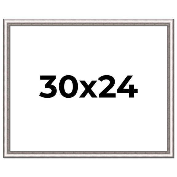 30x24 Frame Silver Real Wood Picture Frame Width 1.25 Inches | Interior Frame Depth 0.5 Inches |