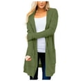thumbnail image 2 of Fiaer Women'S Oversized Long Cardigan Sweaters With Hooded Pure Color Front Open Long Sleeve Casual Trendy Knit Tops With 2 Pockets Green M, 2 of 8