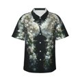 thumbnail image 2 of Goofa Floral Angelic White Wings Hawaiian Shirt for Men, Unisex Summer Beach Casual Short Sleeve Button Down Shirts,Aloha Tropical Floral print shirt-X-Large, 2 of 9