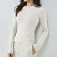 thumbnail image 2 of Women's Thermal Underwear Long Sleeve Round Neck Shirt Built In Bra Soft Warm Base Layer Top For Cold Weather Comfort, 2 of 8