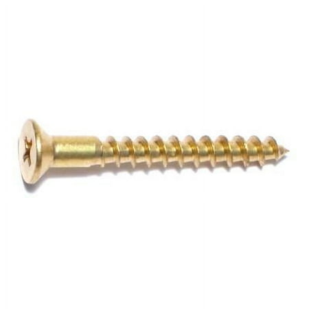 

#9 x 1-1/2 Brass Phillips Flat Head Wood Screws WSFB-310